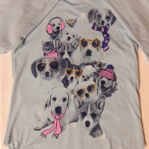 Light Blue Long Sleeve Puppy Shirt